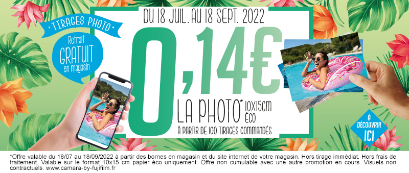 0,14€ la photo 10x15cm éco à partir de 100 !